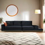 Atelier Del Sofa Sofá de 4 Plazas con Mesa Lateral - Negro y Dorado